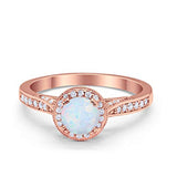 Halo Art Deco Engagement Ring Round Simulated Cubic Zirconia 925 Sterling Silver
