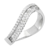 Fashion Curved Thumb Ring Band Baguette Round 925 Sterling Silver