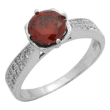 Solitaire Accent Engagement Ring Round Simulated CZ Sterling Silver