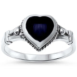 Celtic Design Heart Ring 925 Sterling Silver Choose Color Heart Promise Ring