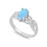 Solitaire Ring Marquise Lab Created Black Opal Celtic Shank 925 Sterling Silver - Blue Apple Jewelry