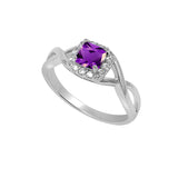 Solitaire Infinity Shank Ring Princess Cut Simulated Stone 925 Sterling Silver Choose Color