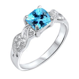 Solitaire Infinity Shank Ring Princess Round Cubic Zirconia 925 Sterling Silver Choose Color 1