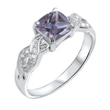 Solitaire Infinity Shank Ring Princess Round Cubic Zirconia 925 Sterling Silver Choose Color 1