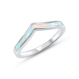 3mm Chevron Midi Ring Band Half Eternity 925 Sterling Silver Choose Color - Blue Apple Jewelry