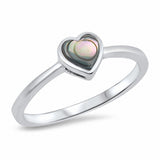 Solitaire Cubic Zirconia Heart Promise Ring Lab Created Light Blue Opal 925 Sterling Silver Choose Color