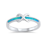 New Design Infinity Knot Ring Lab Created Opal 925 Sterling Silver Choose Color - Blue Apple Jewelry