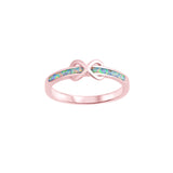 Infinity Knot Ring Lab Created Opal 925 Sterling Silver