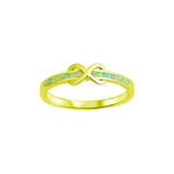 Infinity Knot Ring Lab Created Opal 925 Sterling Silver