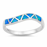 Fashion Half Eternity Design Created Opal Ring 925 Sterling Silver Choose Color