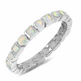 Round Square Created Opal Band