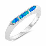 Lab Created Opal Ring Band 925 Sterling Silver