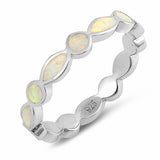 Marquise Round Lab Created Opal 925 Sterling Silver (4mm)