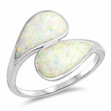 Bypass Wrap style Ring White Opal