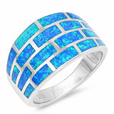 Fashion Lab Created Opal Ring 925 Sterling Silver