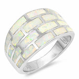 Fashion Lab Created Opal Ring 925 Sterling Silver