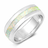 7mm Full Eternity Band Ring Created Opal 925 Sterling Silver Choose Color