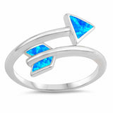 Arrow Ring Created Opal 925 Sterling Silver Choose Color