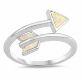Arrow Ring Created Opal 925 Sterling Silver Choose Color