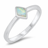 Solitaire Ring Marquise Created Opal Solid 925 Sterling Silver Choose Color