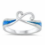 Swirl Ring Lab Created Opal 925 Sterling Silver Choose Color