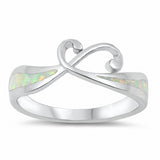 Swirl Ring Lab Created Opal 925 Sterling Silver Choose Color