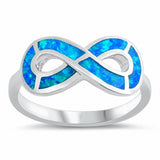Infinity Promise Ring Lab Created Opal 925 Sterling Silver