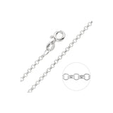 2MM 025 Rhodium Plated Rolo Chain .925 Sterling Silver Length "16-20"