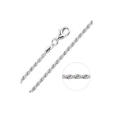 1.6MM 035 Rope Chain .925 Solid Sterling Silver Sizes 