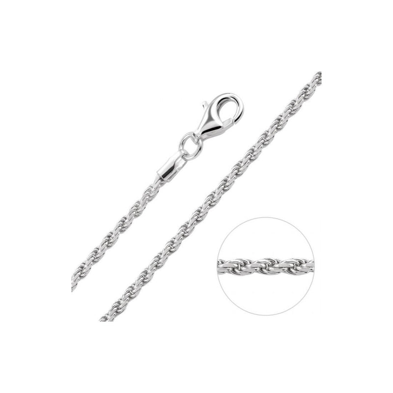 9MM Micro Pave Rope Chain .925 Solid Sterling Silver Sizes "26"