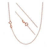 0.6MM Rose Gold Cable Chain 925 Sterling Silver 16-24 Inches