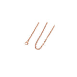 0.6MM 030 Rose Gold Cable Chain .925 Sterling Silver Length "16-24" Inches