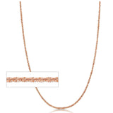 1.4MM Criss Cross Rose Gold Chain .925 Sterling Silver Length 16-22 Inches