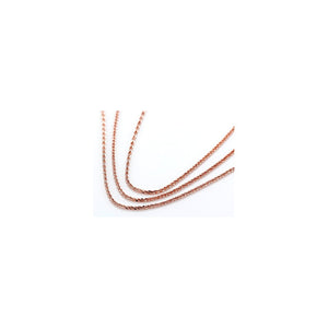 1.4MM Criss Cross Rose Gold Chain .925 Sterling Silver Length "16-22" Inches