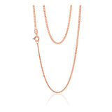 1.3MM Curb Chain Rose Gold 925 Sterling Silver 16-22 Inches