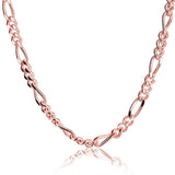 1.5MM 040 Figaro Rose Gold Chain .925 Sterling Silver Length "16-22" Inches