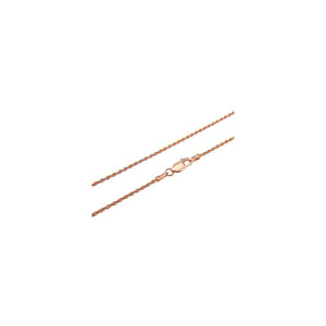 1.2MM 025 Rose Gold Loose Rope Chain .925 Sterling Silver Length "16-22" Inches