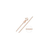 1.8MM 020 Rose Gold Rolo Chain .925 Sterling Silver Length "16-20" Inches