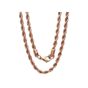 1.2MM Rose Gold Rope Chain .925 Solid Sterling Silver Length "16-20" Inches