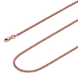 0.9MM 015 Rose Gold Round Box Chain .925 Sterling Silver Length "16-22" Inches