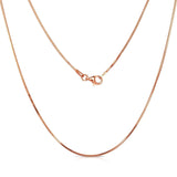 1MM 020 Rose Gold Snake Chain .925 Sterling Silver Length 16"-26" Inches