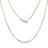 0.7MM 8 Sides Rose Gold Snake Chain .925 Sterling Silver Length "16-20" Inches