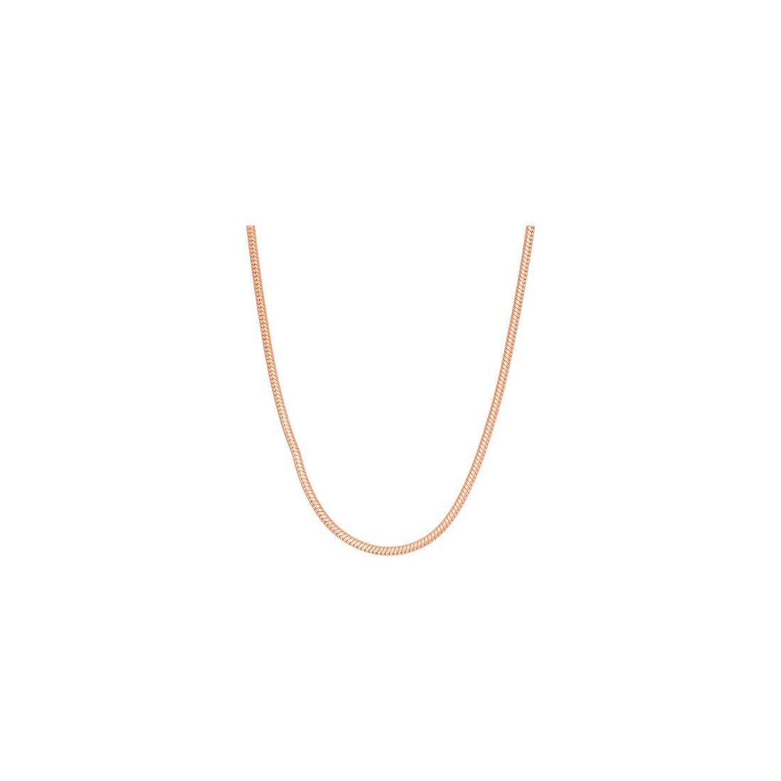 0.7MM Square Snake Rose Gold Chain .925 Sterling Silver Length 16"- 22" Inches