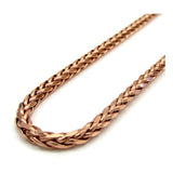 1.5MM 035 Rose Gold Wheat/Spiga Chain .925 Sterling Silver Length "16-22" Inches