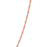 1.6MM Rose Gold Singapore Chain .925 Sterling Silver Length "16-22" Inches