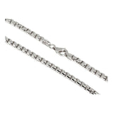 0.9MM Round Box Chain Rhodium Plated 925 Sterling Silver 16-20 Inches