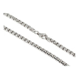 5.1MM Round Box Chain .925 Solid Sterling Silver Sizes "8-28"