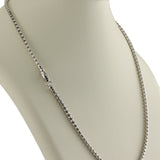 1MM 019 Rhodium Plated Round Box Chain .925 Solid Sterling Silver "16-20"