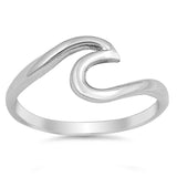 Wave Swirl Ring Round 925 Sterling Silver - Blue Apple Jewelry
