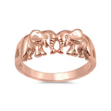 Lucky Elephant Plain Rings 925 Sterling Silver